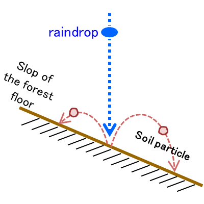 Sending soil particle flying by impact of a raindrop