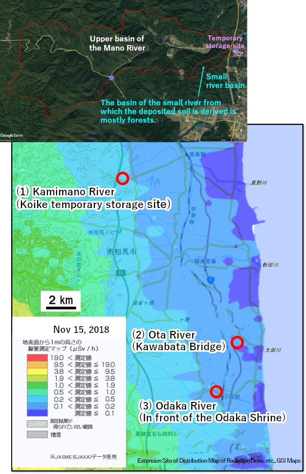 Survey locations in the middle to lower basin