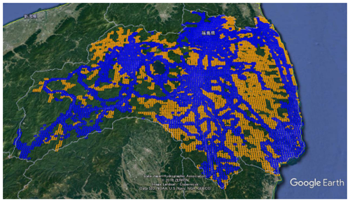 Measured for large area of Fukushima